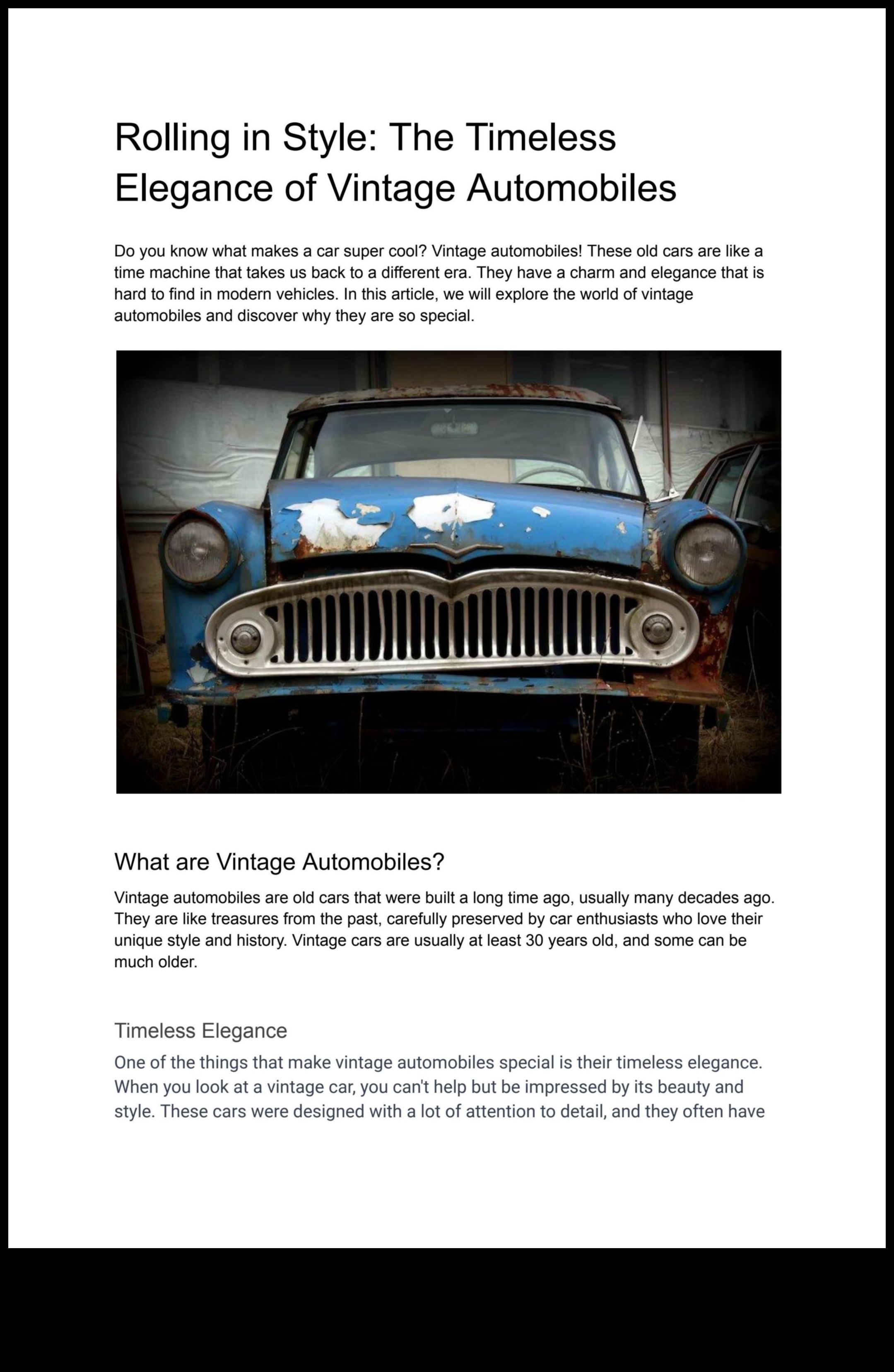 Wheels of Time: Classic Cars and the Stories That Carry