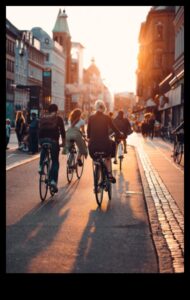 Cityscape Cyclists: Exploring Urban Spaces on Elegant Bicycles